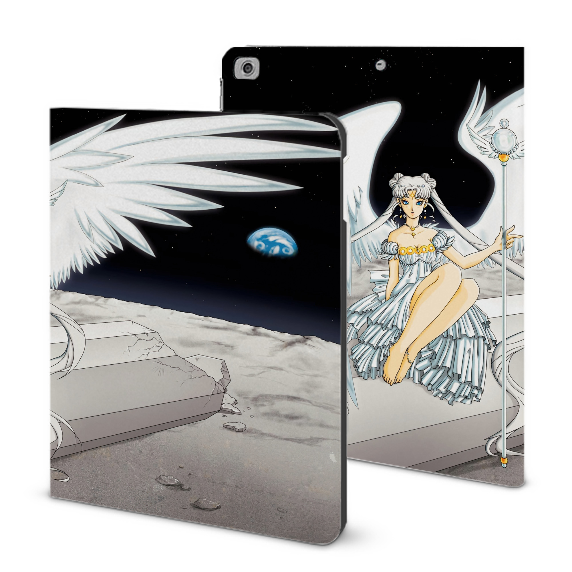 （画像用） 美少女戦士セーラームーン Sailor Moon IPad ケース ブック型 PUレザー TPU 耐衝撃 軽量 薄型 ペン収納なし 全面保護 IPad 各モデル対応